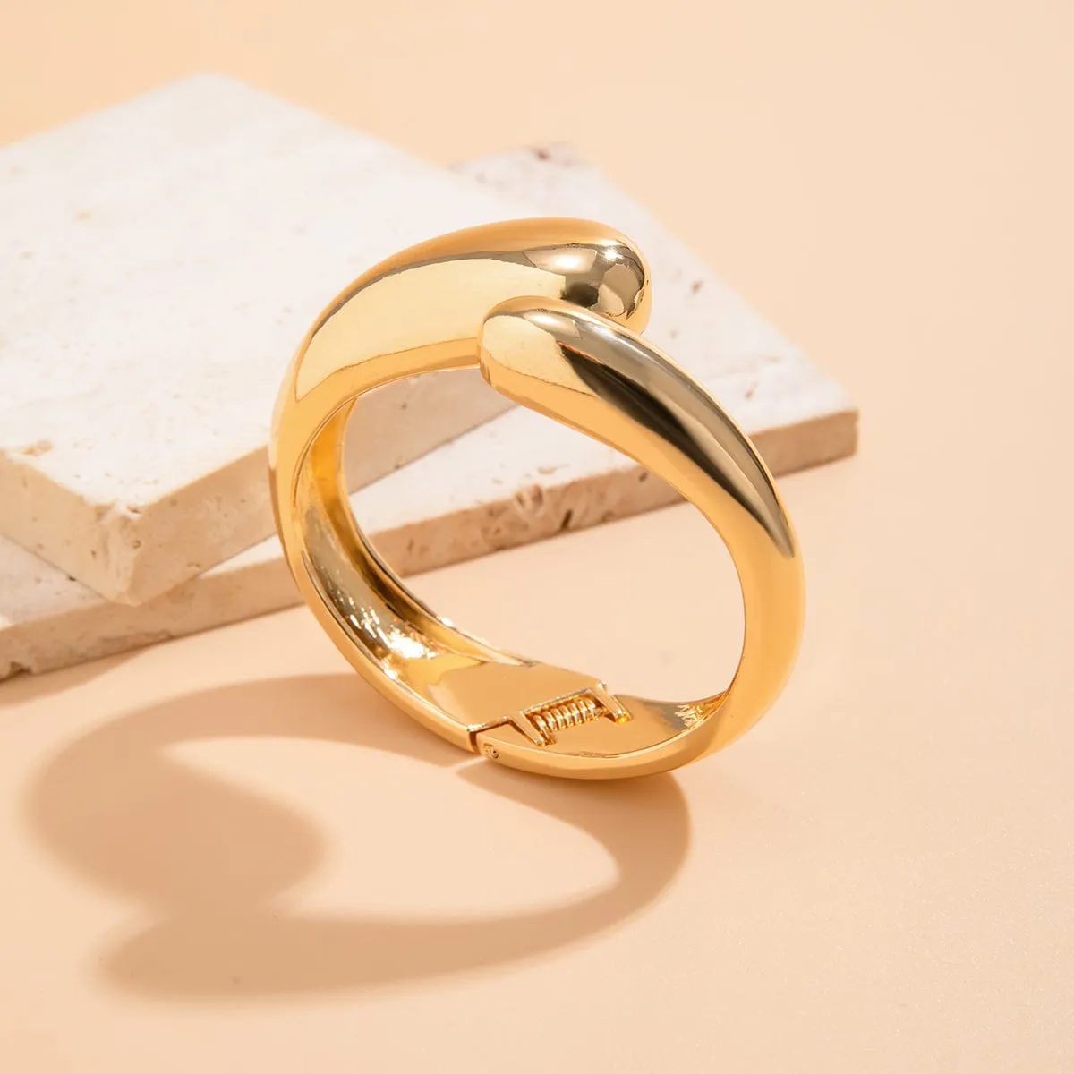 Chunky Gold Silver Plated Abstract Snake Bangle Bracelet