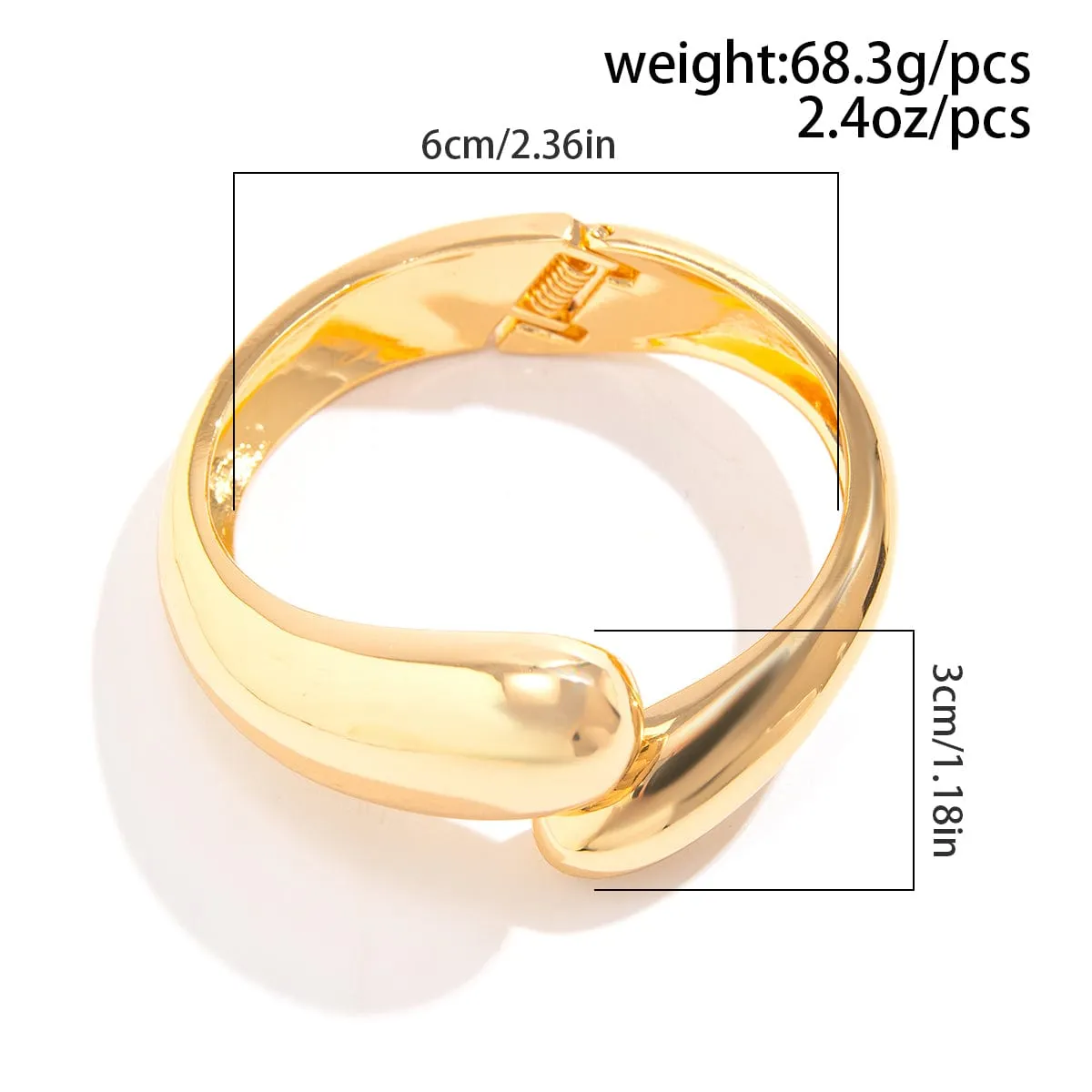 Chunky Gold Silver Plated Abstract Snake Bangle Bracelet