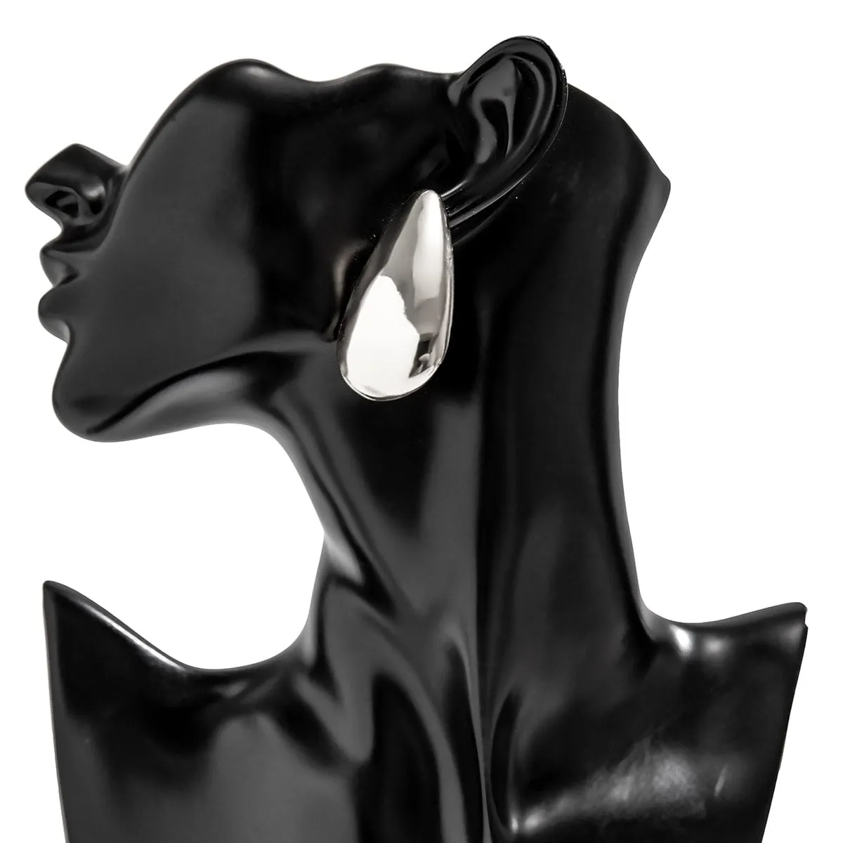 Chunky Gold Silver Plated Glossy Waterdrop Earrings