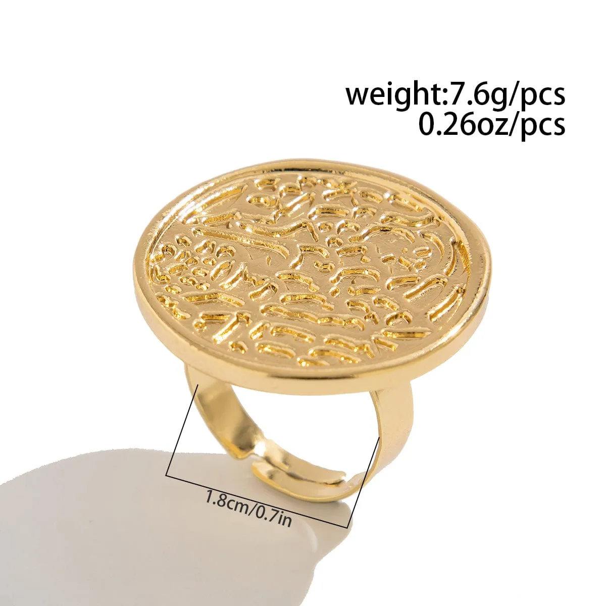 Chunky Gold Silver Tone Irregular Pleated Square Flower Pearl Open Ring Set