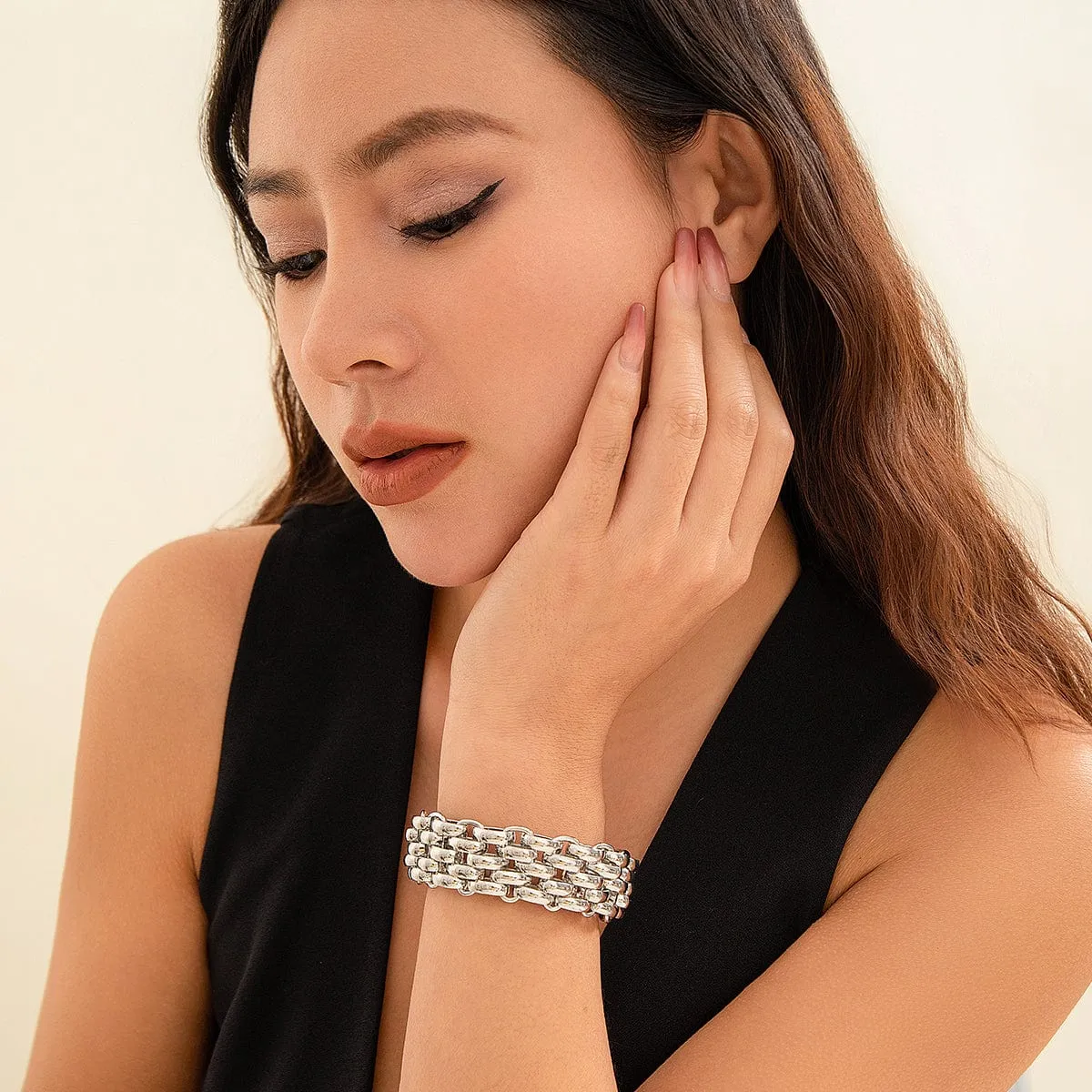 Chunky Mesh Popcorn Chain Bracelet