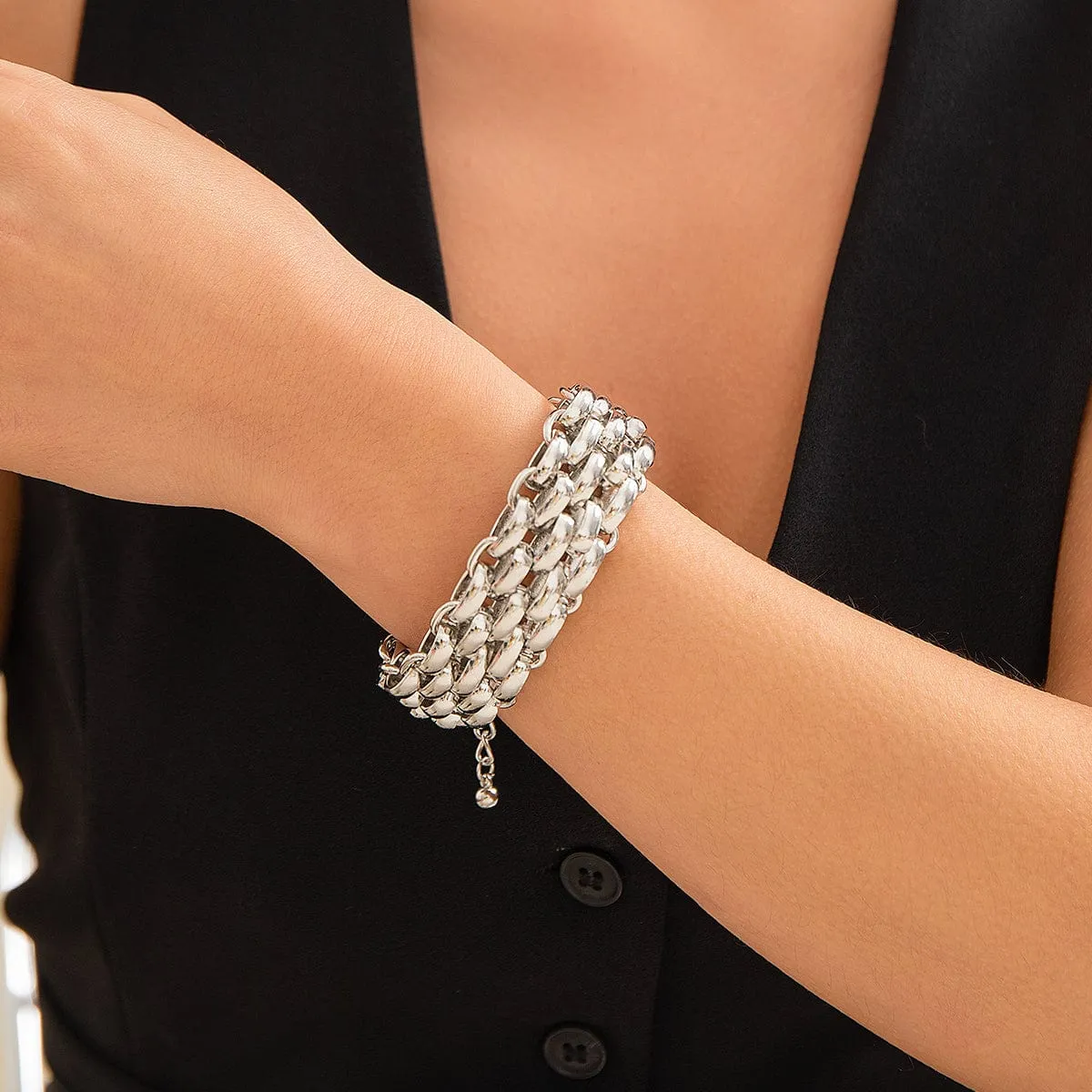 Chunky Mesh Popcorn Chain Bracelet