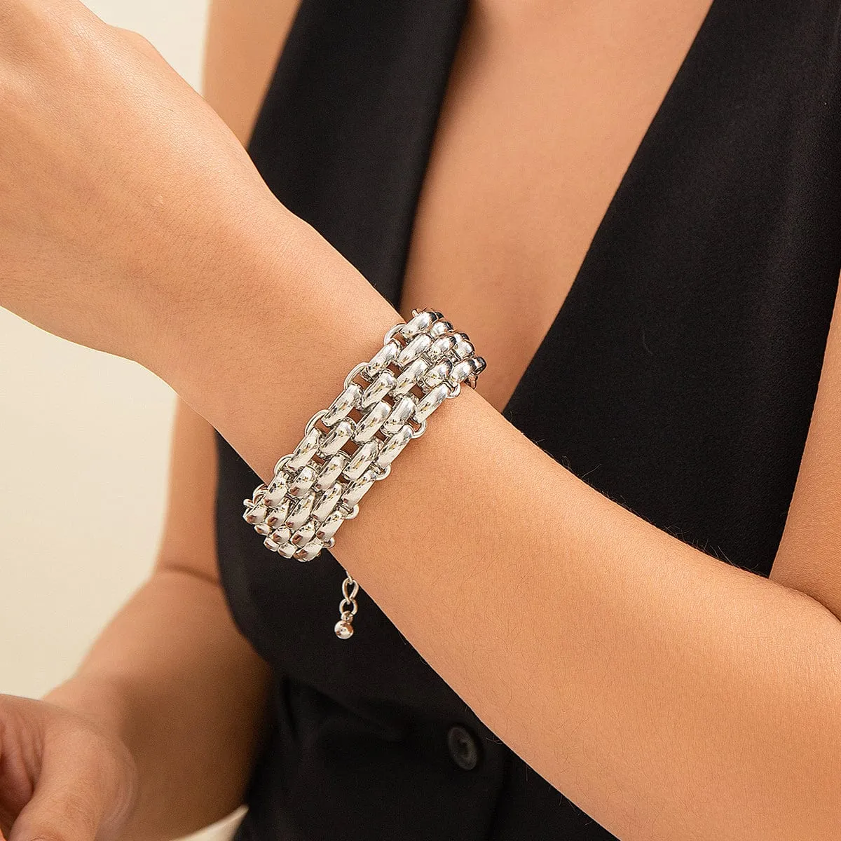 Chunky Mesh Popcorn Chain Bracelet