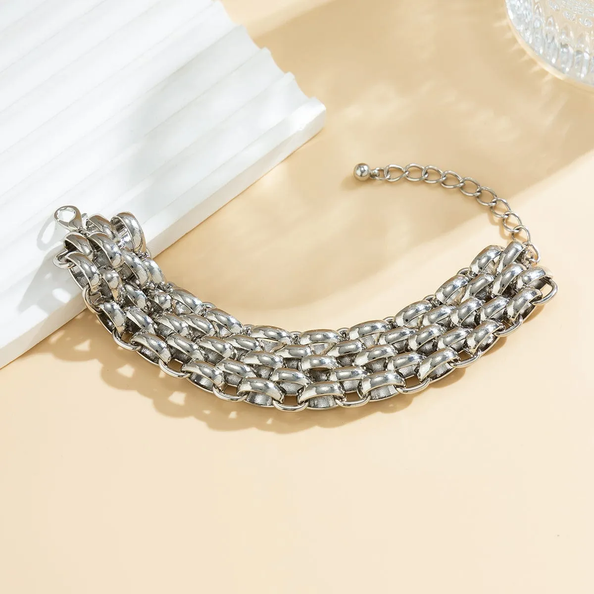 Chunky Mesh Popcorn Chain Bracelet