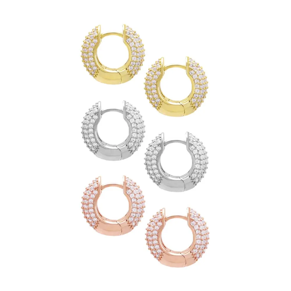 Chunky Pavé Huggie Earring