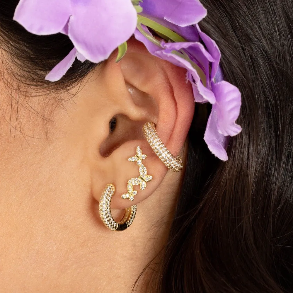 Chunky Pavé Huggie Earring