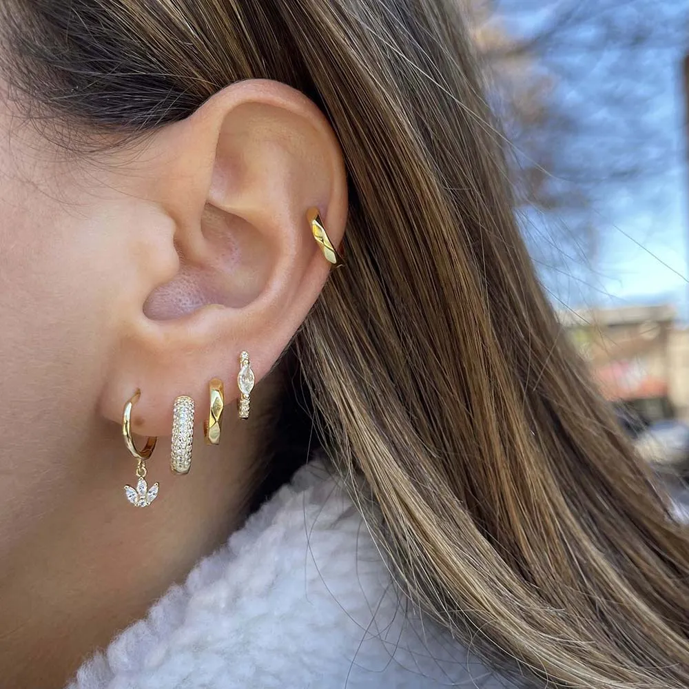 Chunky Pavé Huggie Earring