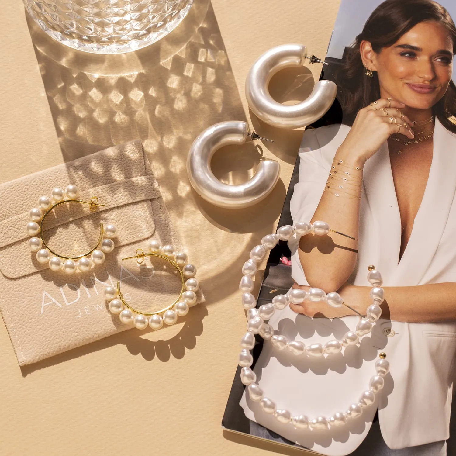 Chunky Pearl Hoop Earring