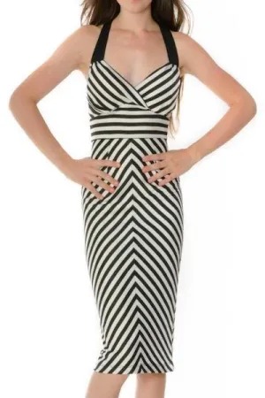 Classic Black And White Chevron Dress