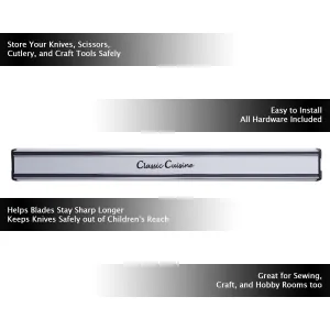 Classic Cuisine 16 inch Magnetic Knife Storage Strip