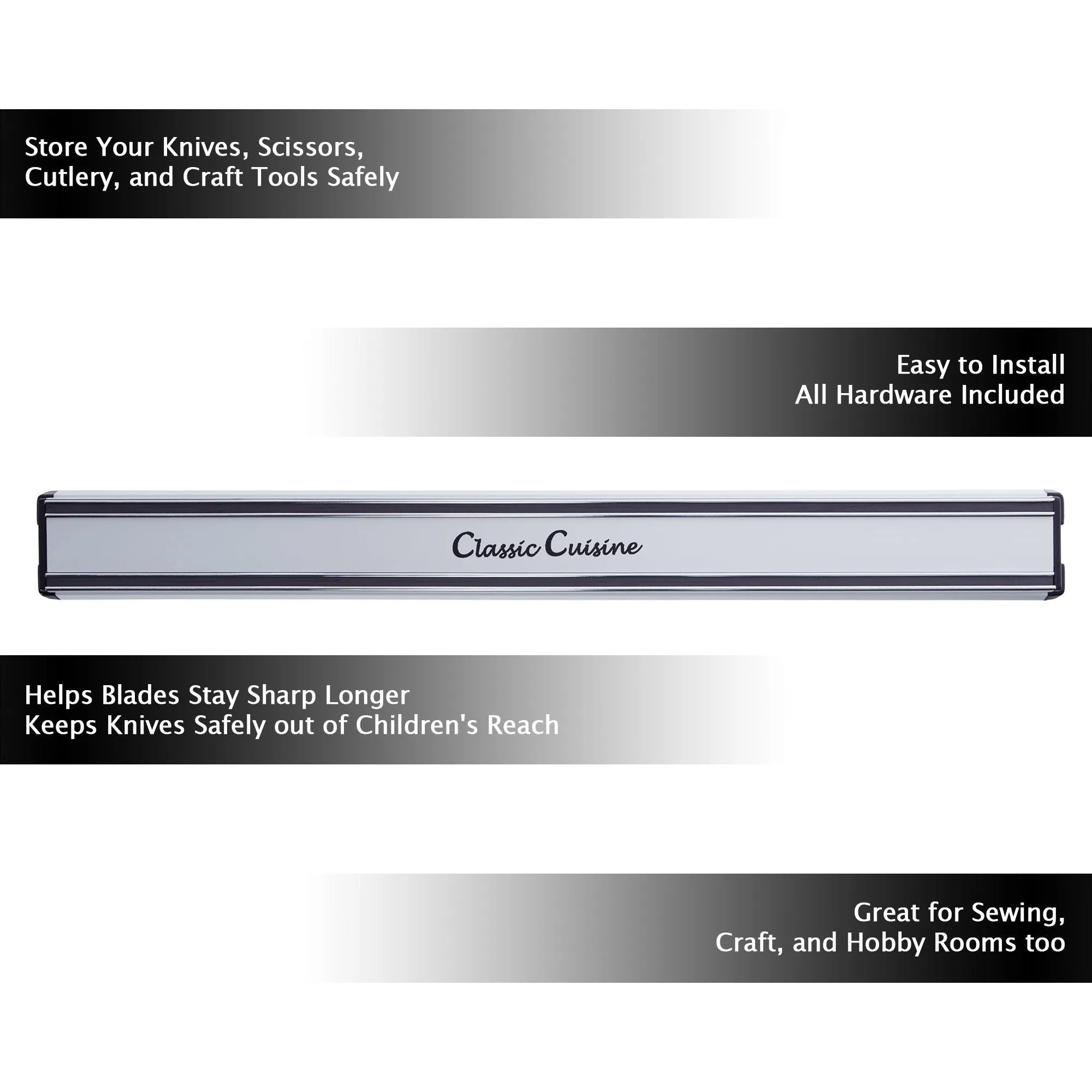 Classic Cuisine 16 inch Magnetic Knife Storage Strip