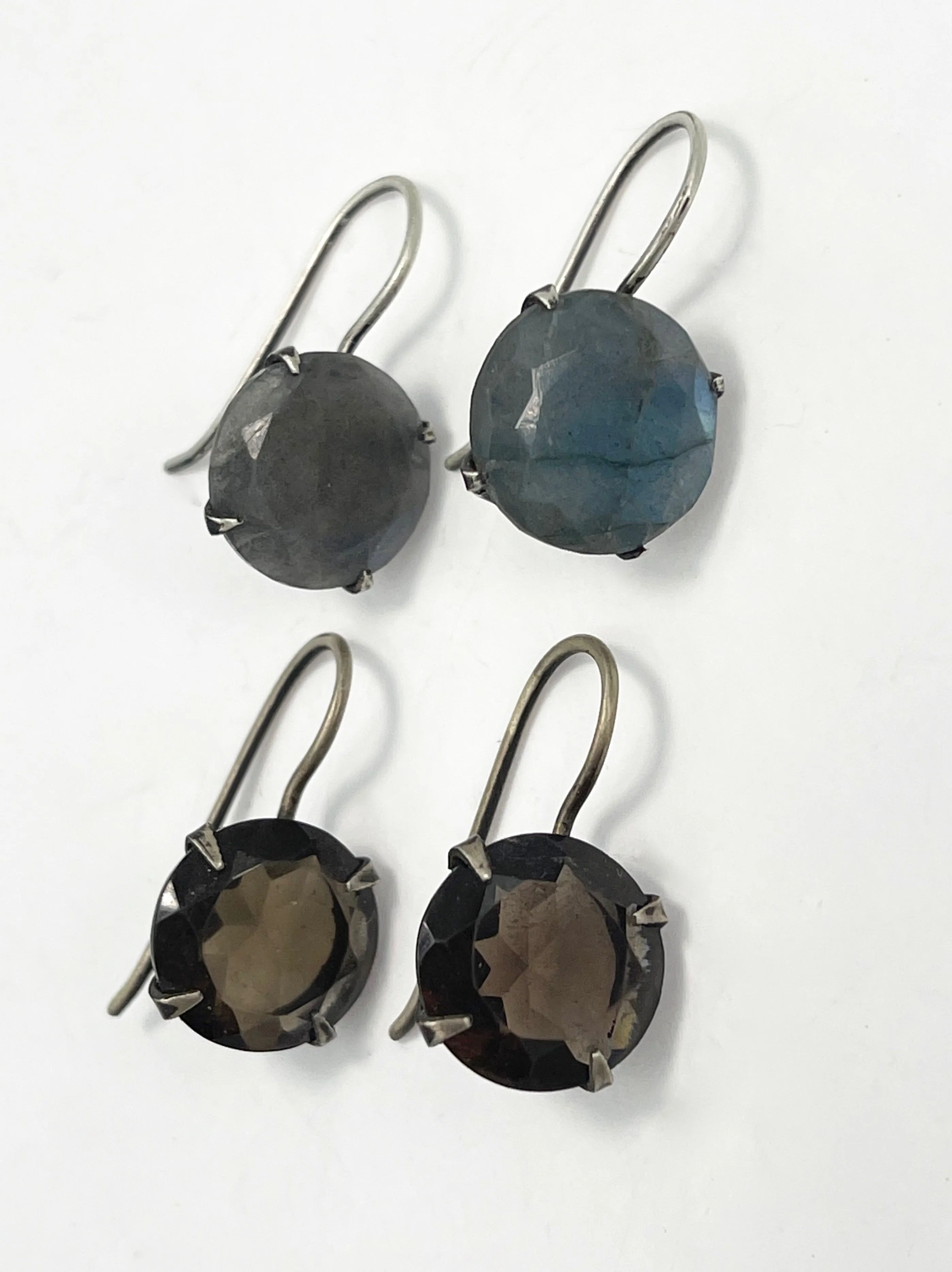 Classic Faceted Stone Drop Earrings