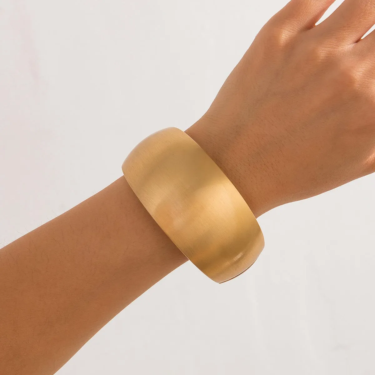 Classic Metallic Chunky Wide Cuff Bangle Bracelet
