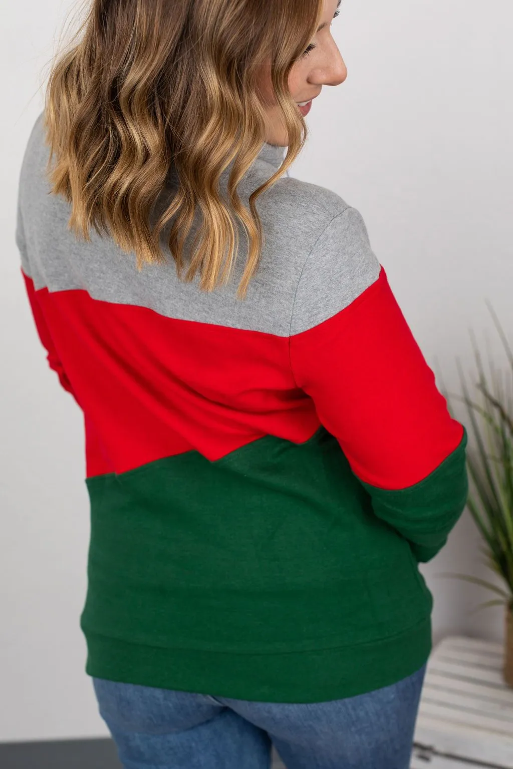 Classic Trio-Block Cowl Neck