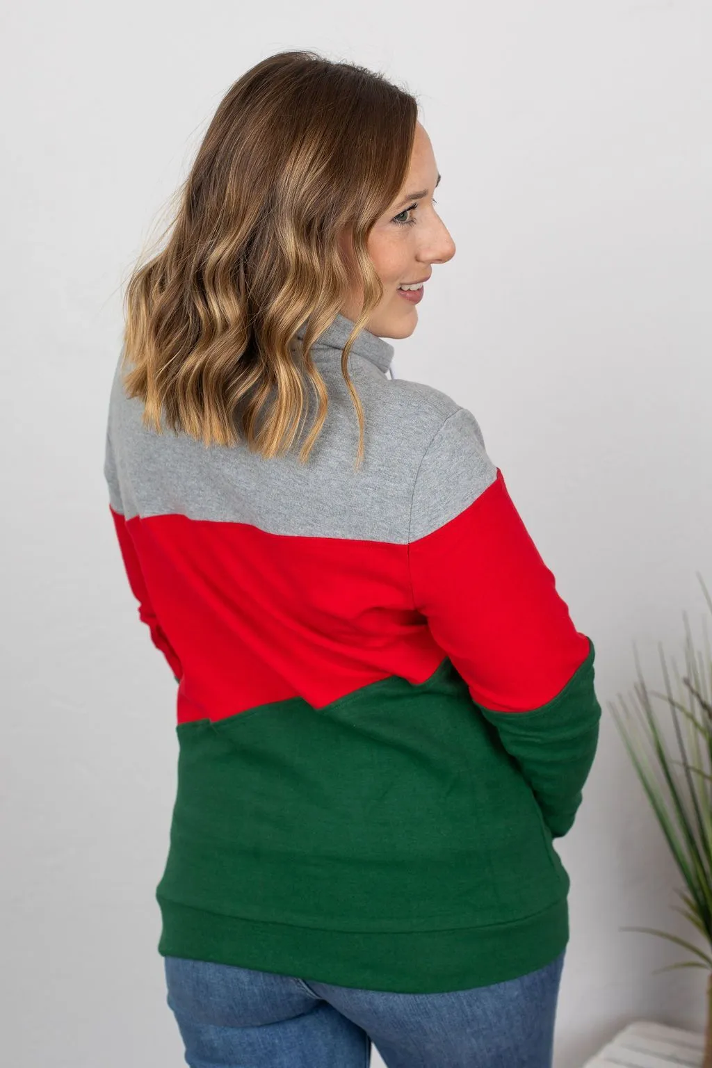 Classic Trio-Block Cowl Neck