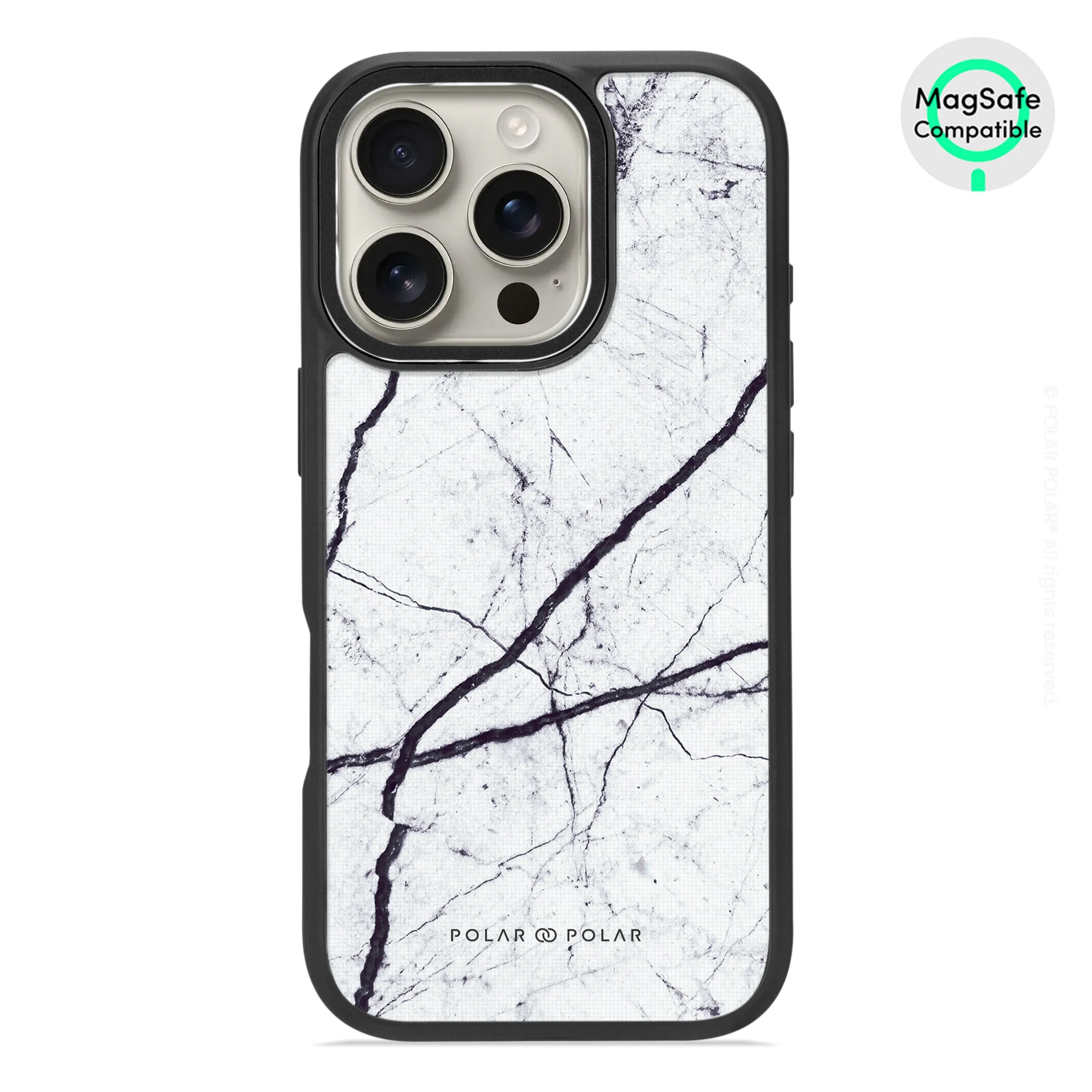 Classic White - iPhone 16 Pro Frosted Black Bumper MagSafe Case