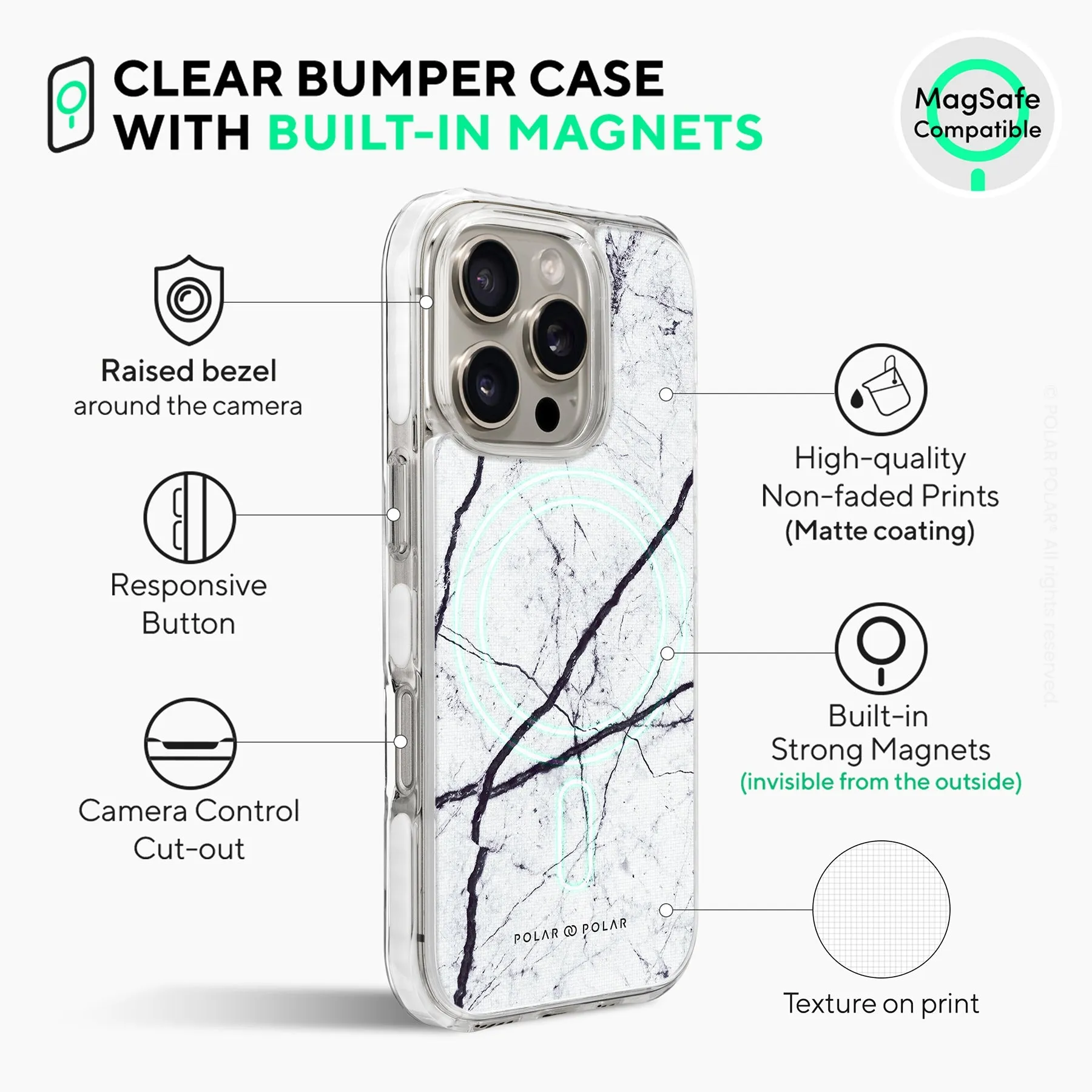 Classic White - iPhone 16 Pro Max Clear Bumper MagSafe Case