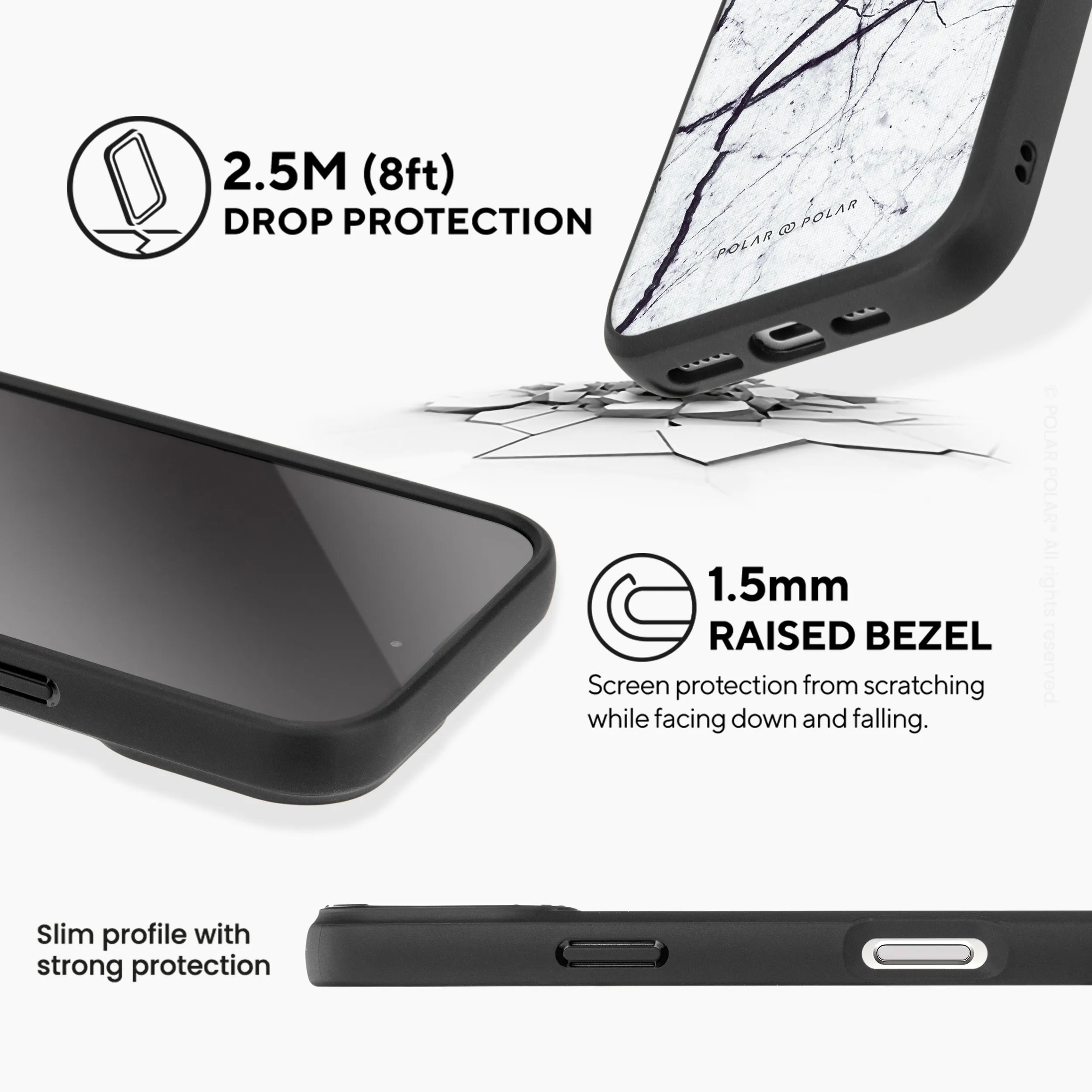 Classic White - iPhone 16 Pro Max Frosted Black Bumper MagSafe Case