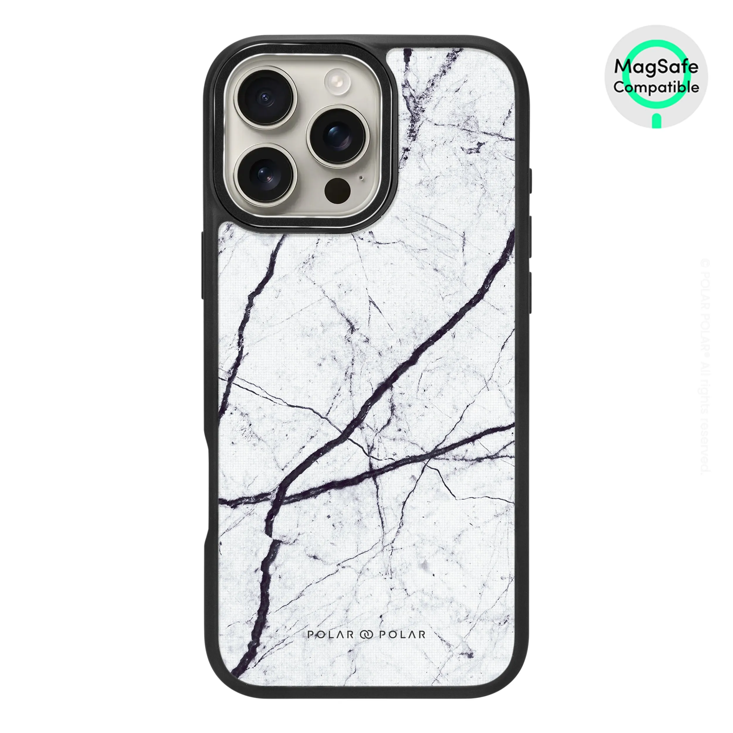 Classic White - iPhone 16 Pro Max Frosted Black Bumper MagSafe Case