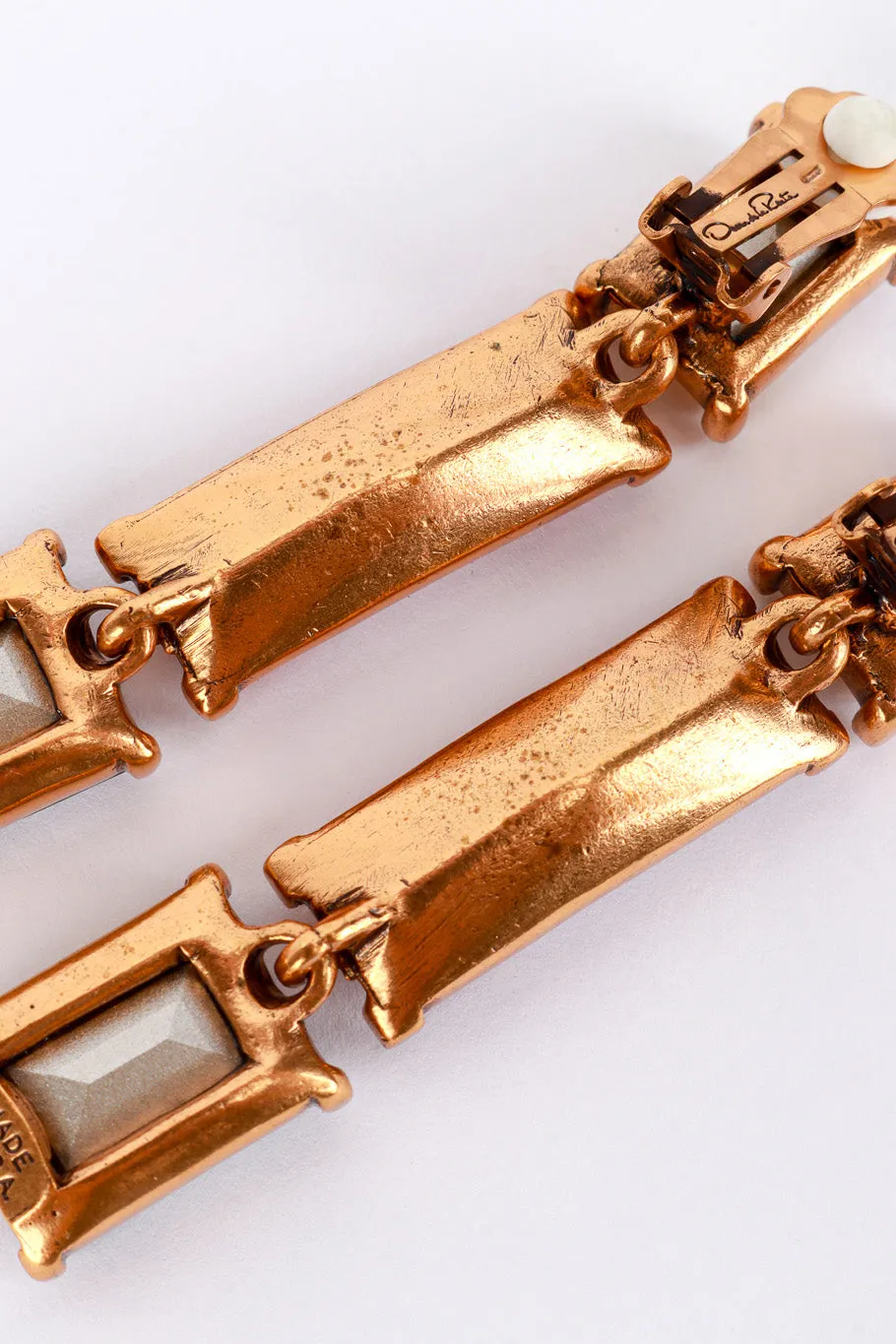 Color Block Baguette Crystal Earrings