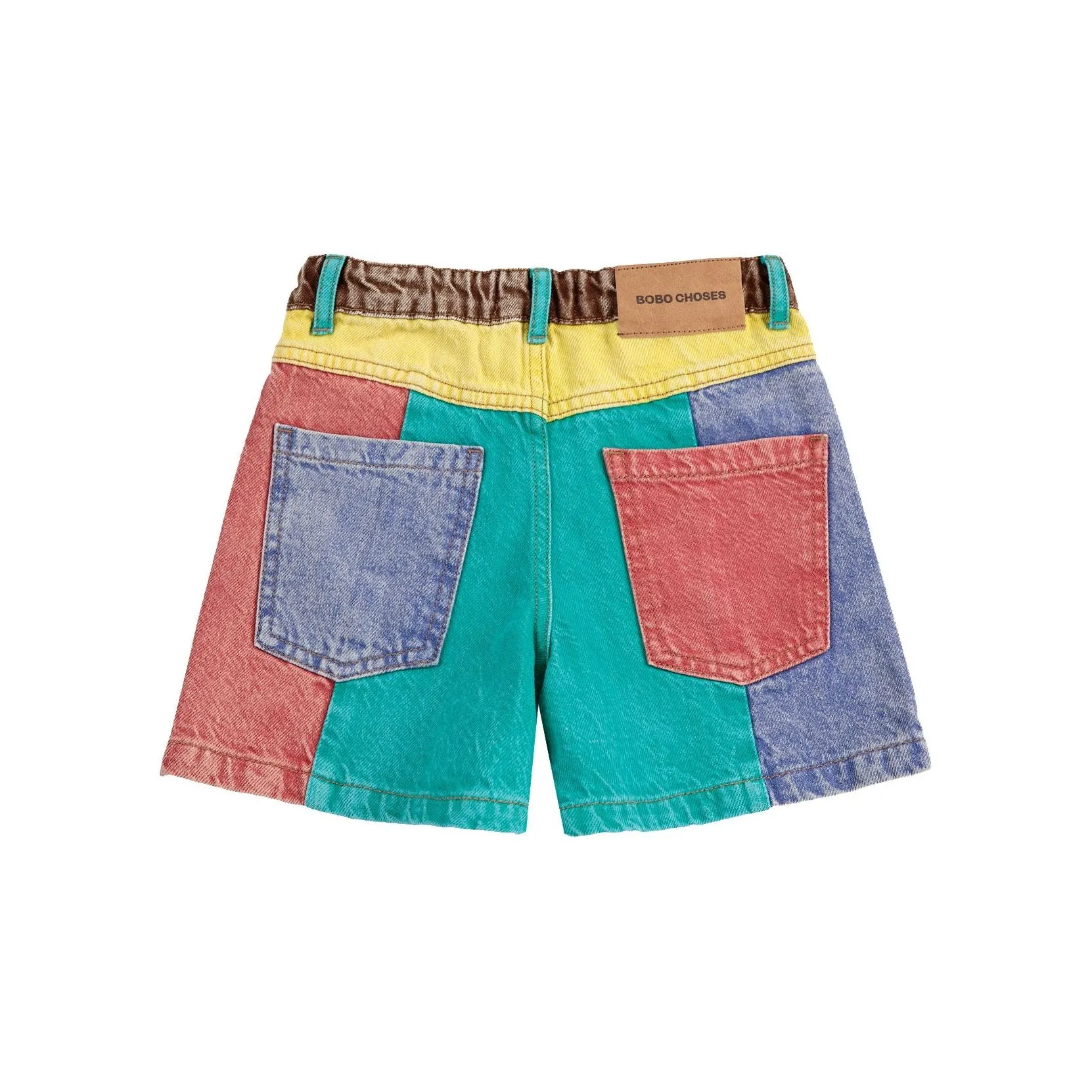 Color Block Denim Shorts