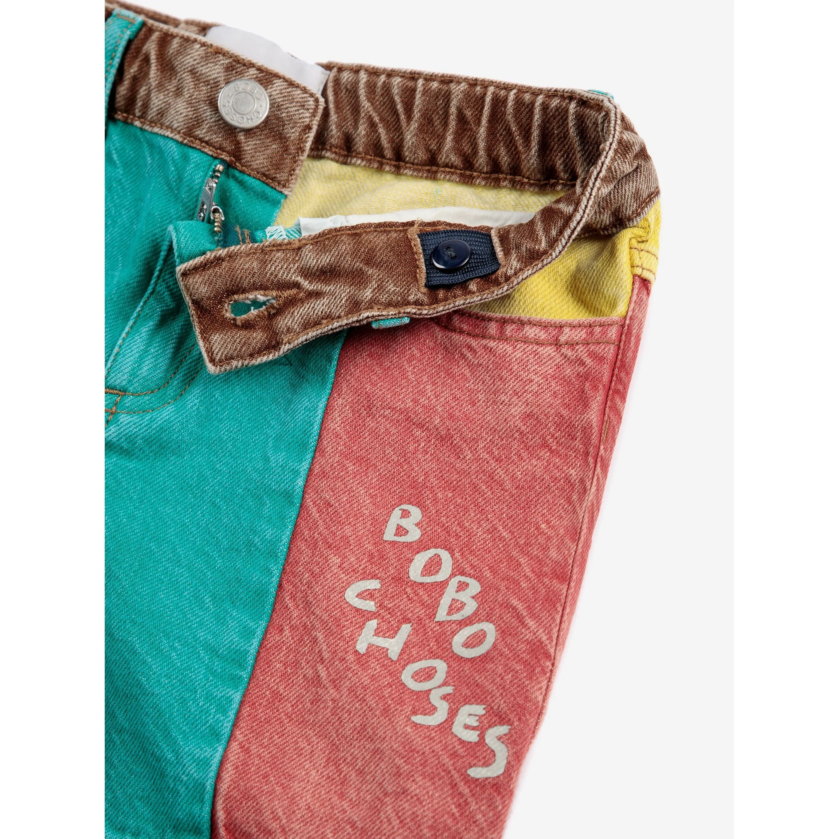 Color Block Denim Shorts
