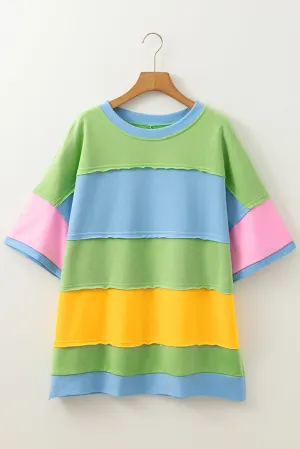 Color Block Patchwork Curvy Size T