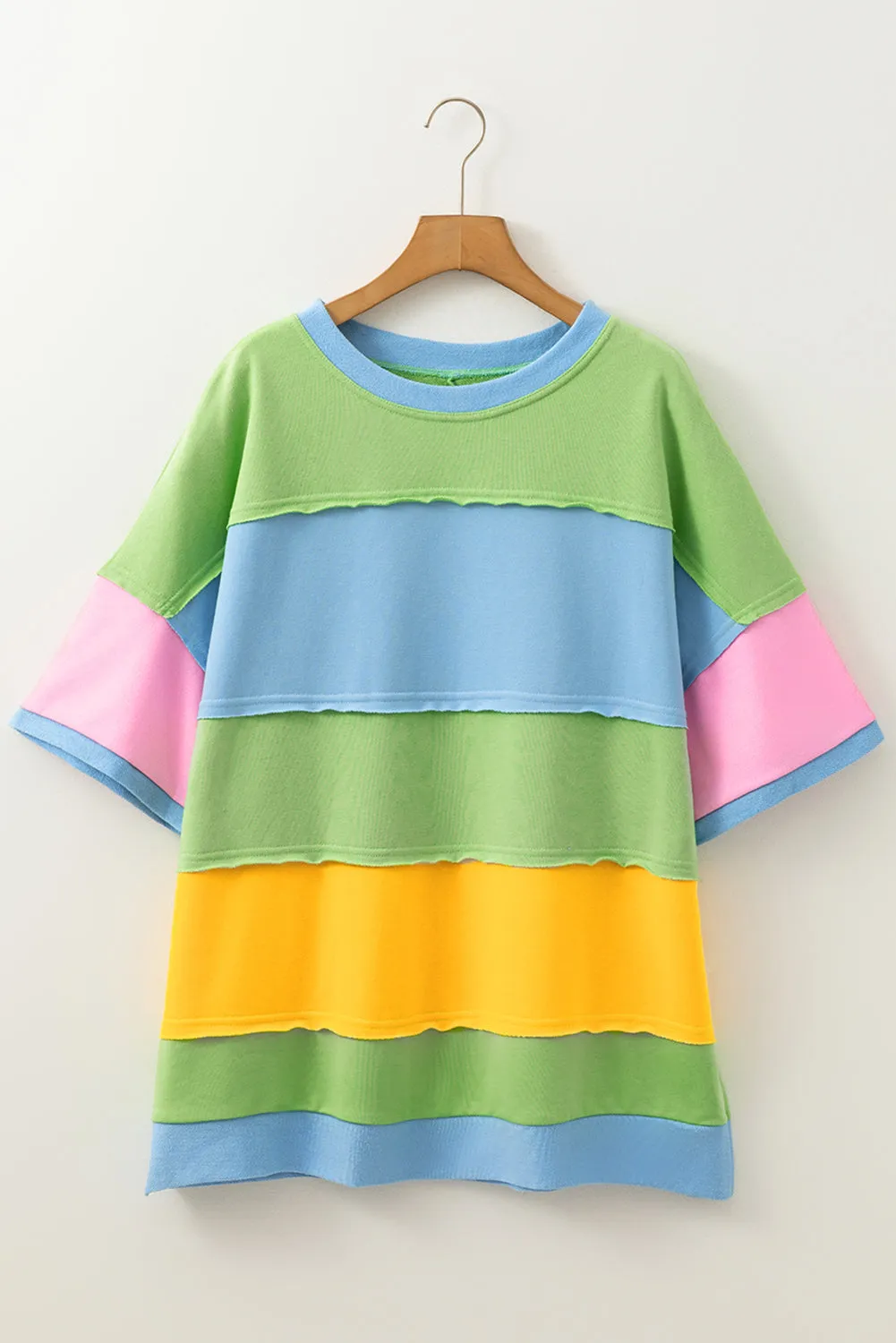 Color Block Patchwork Curvy Size T