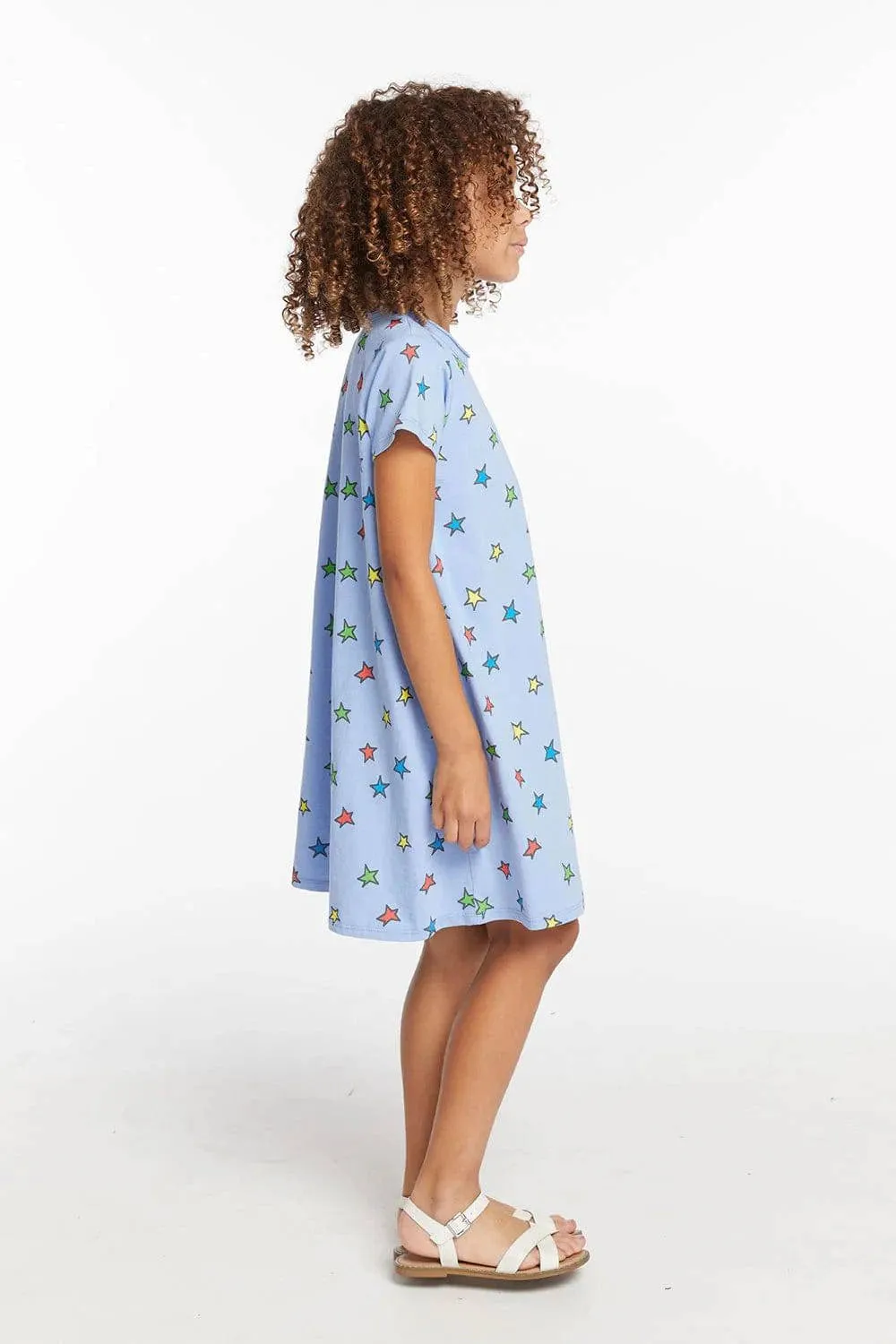 Colored Stars Dress by Chaser Kids | Blue Hydrangea