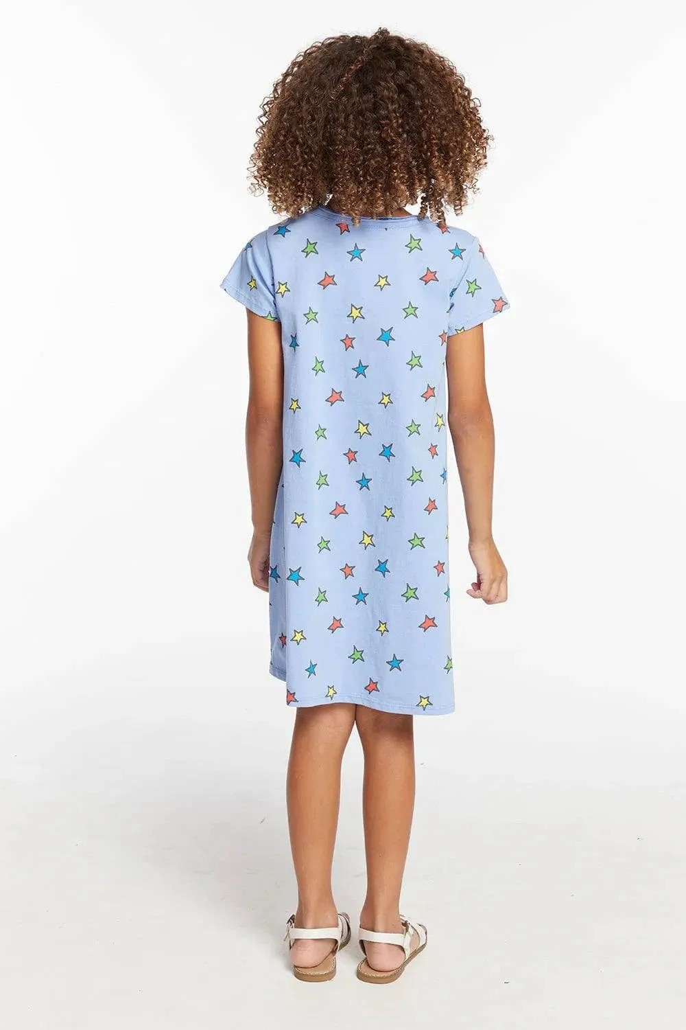 Colored Stars Dress by Chaser Kids | Blue Hydrangea