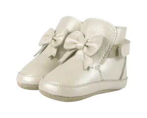 Cubow Booties | Off White Metallic Leather