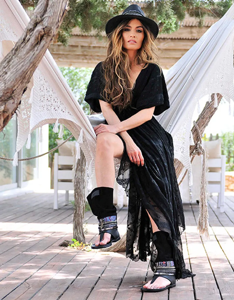 Custom Made Boho Native Soul Sandals in Black