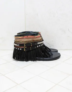 Custom Made Boho Sandals in Black | SIZE 39