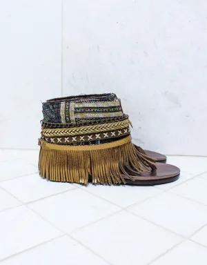 Custom Made Boho Sandals in Brown | SIZE 38