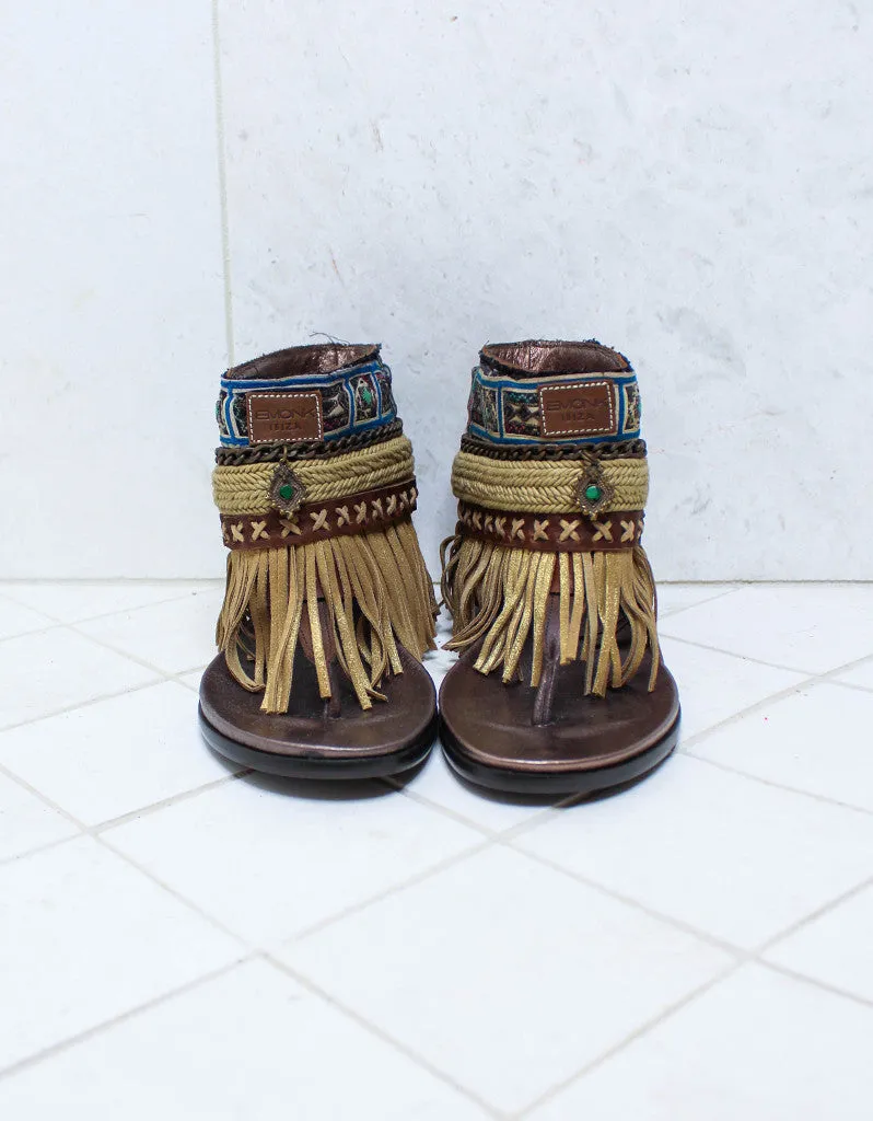 Custom Made Boho Sandals in Brown | SIZE 39