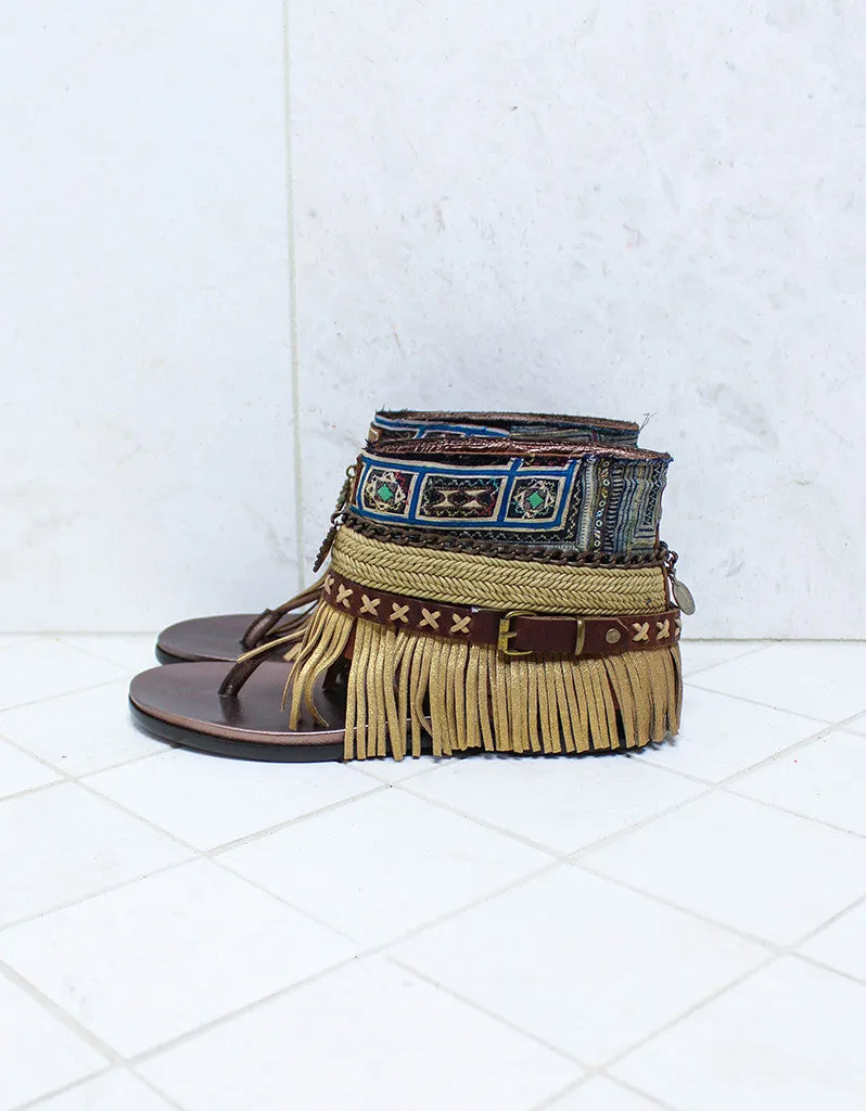 Custom Made Boho Sandals in Brown | SIZE 39