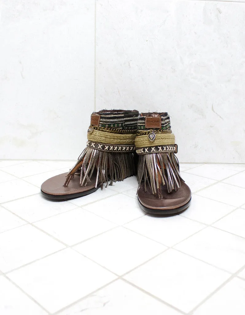 Custom Made Boho Sandals in Brown | SIZE 41