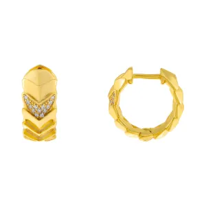 CZ Chevron Hoop Earring