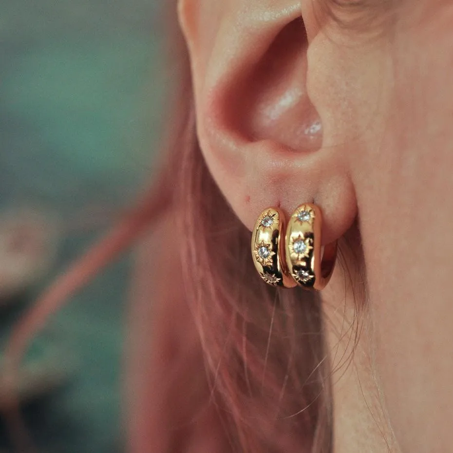 Czech Glass Hoop Earrings