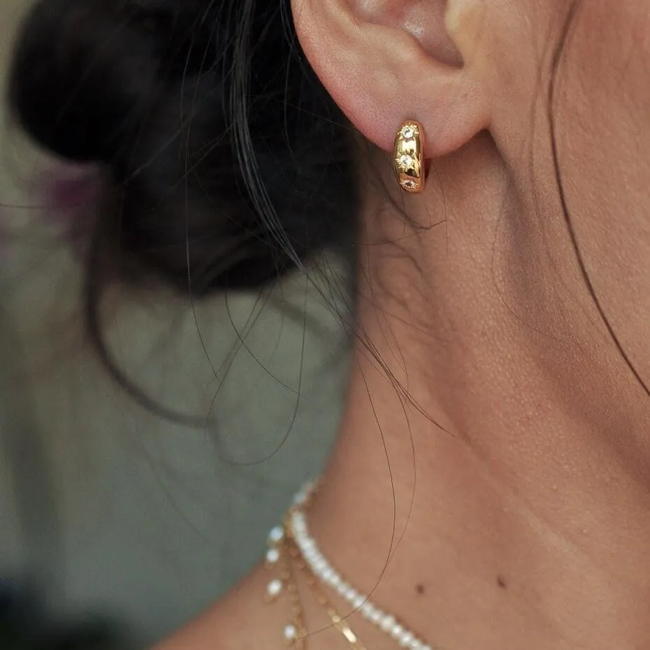 Czech Glass Hoop Earrings