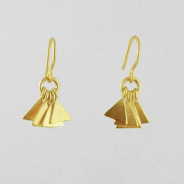 Dainty Triangle Dangle Earrings