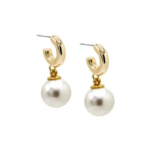Dangling Chunky Pearl Huggie Earring
