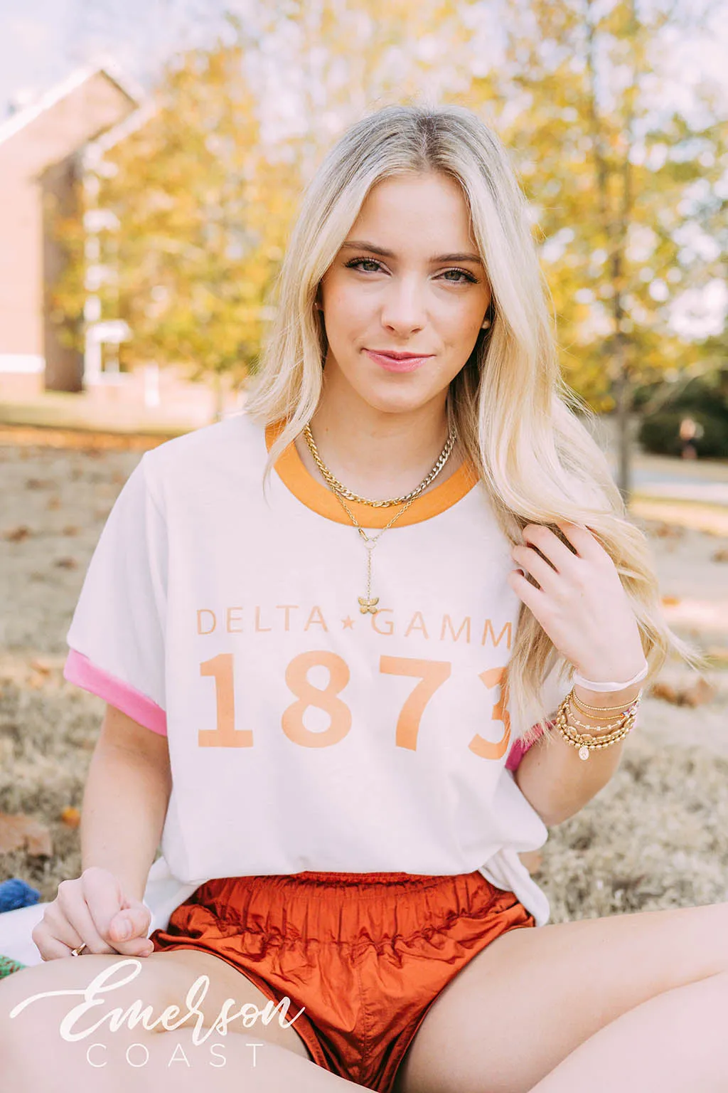 Delta Gamma PR Classic Colorblock Ringer Tee