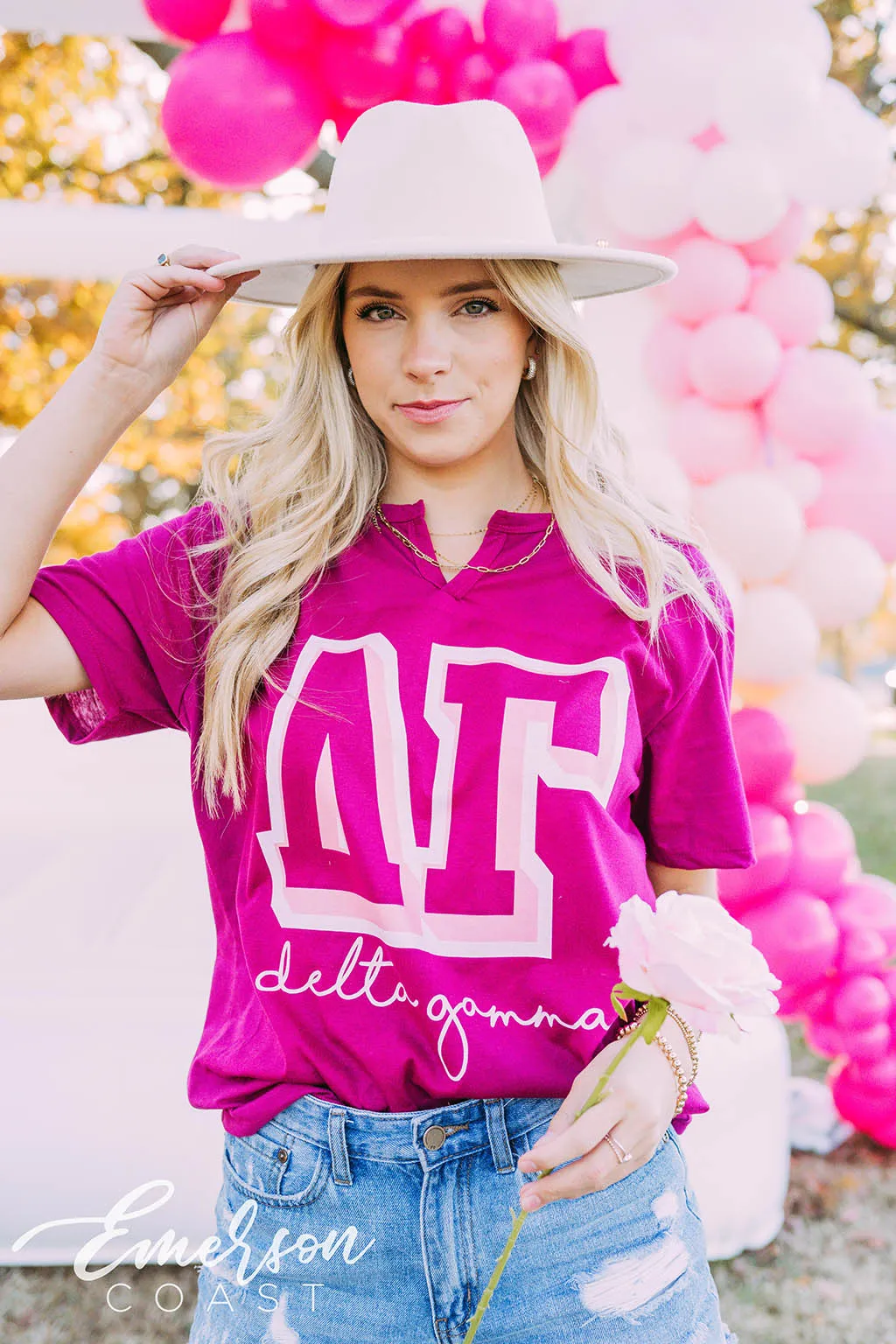 Delta Gamma PR Simple Notch Tee