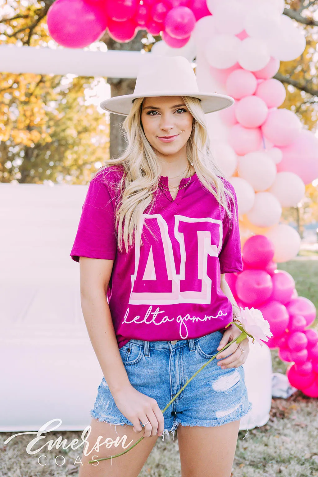 Delta Gamma PR Simple Notch Tee