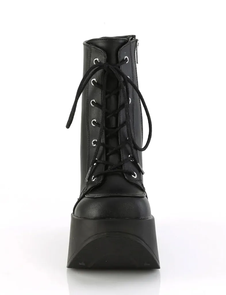 DEMONIA DYNAMITE-106 - BLACK STRETCH VEGAN LEATHER ✰ PRE ORDER ✰