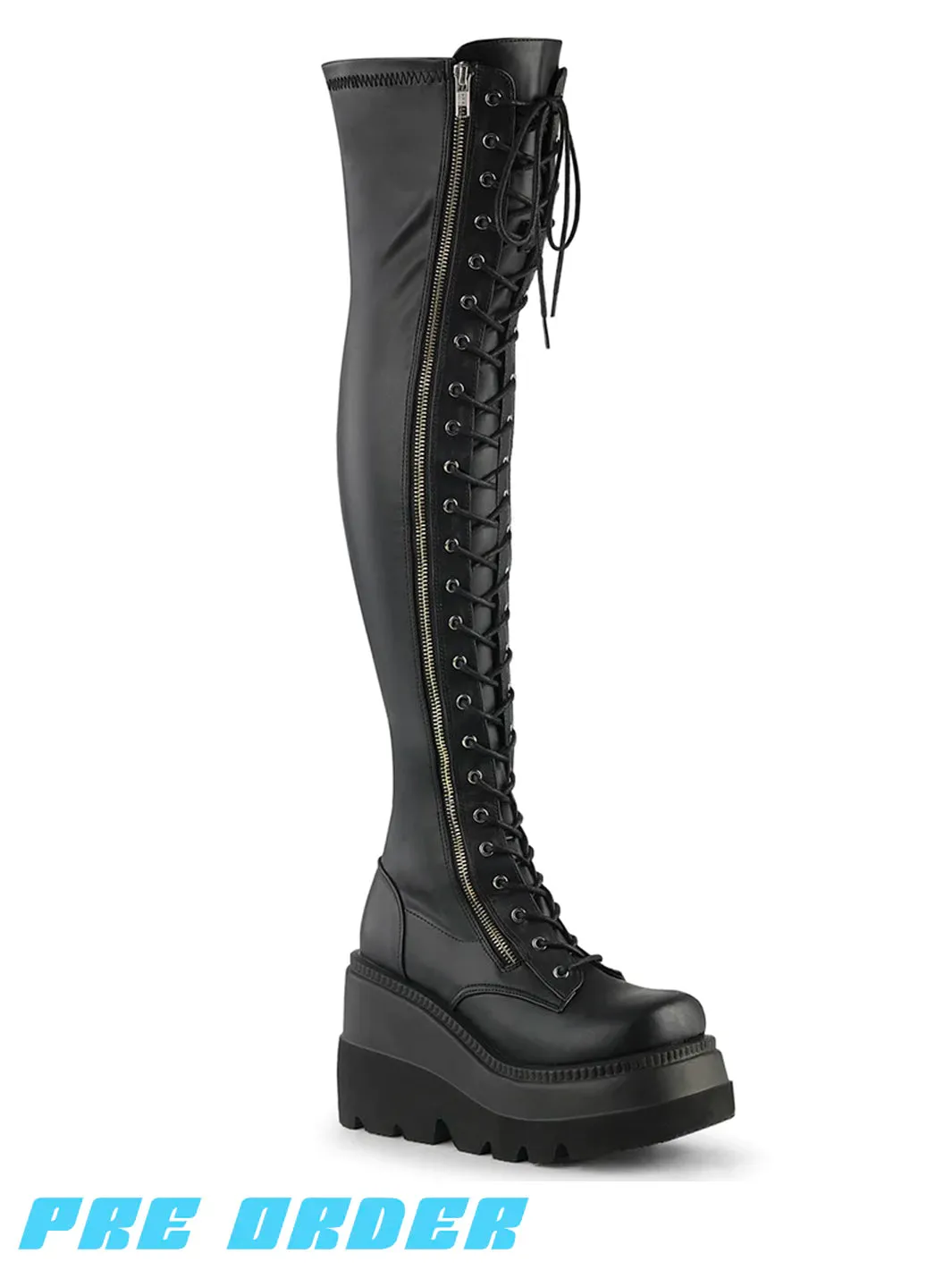 DEMONIA SHAKER-374 - BLACK VEGAN LEATHER ✰ PRE ORDER ✰