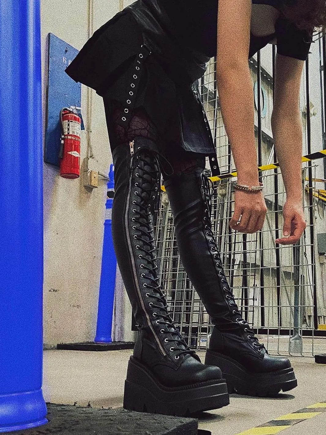DEMONIA SHAKER-374 - BLACK VEGAN LEATHER ✰ PRE ORDER ✰