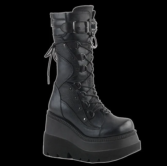 Demonia - SHAKER-70 Black Vegan Leather Tall Shaker