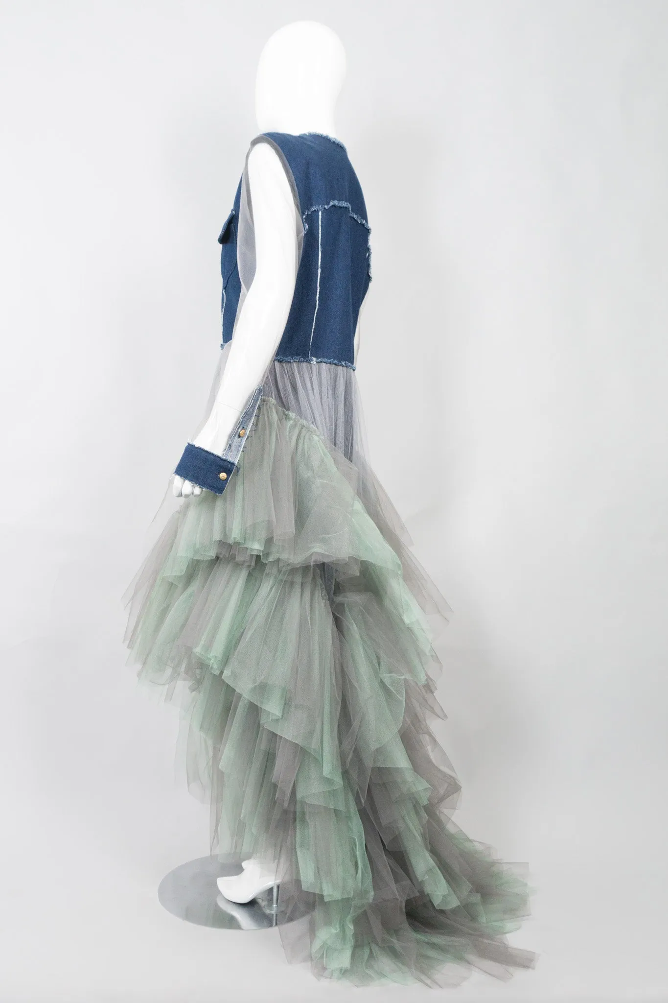 Denim Tulle Mermaid Dress